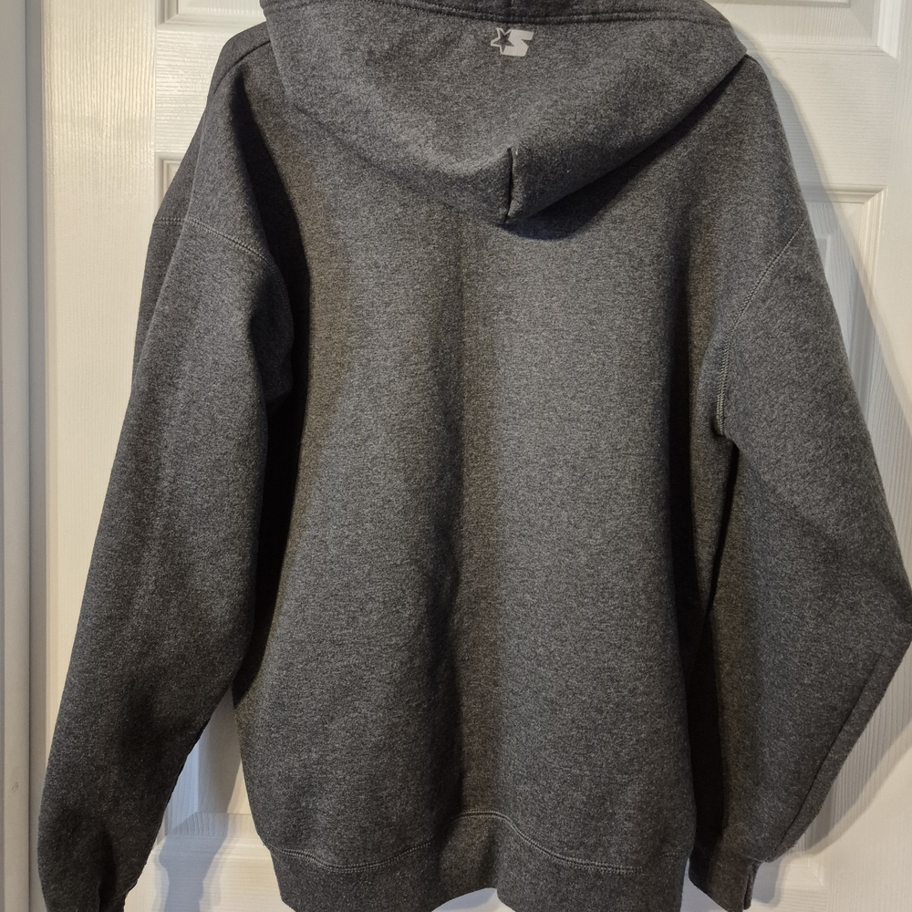 Starter Men’s Gray Zip-Up Hoodie, Size Medium, Athletic Fit, Classic Style (C35) - Picture 4 of 8